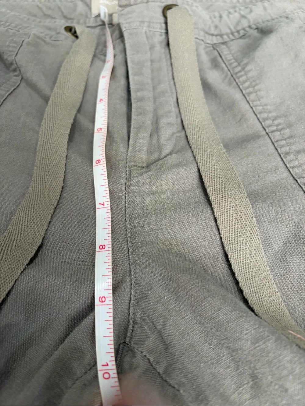 Banana Republic Linen Blend Wide-Leg Drawstring Pants, Women’s Size 12 Gray Pant